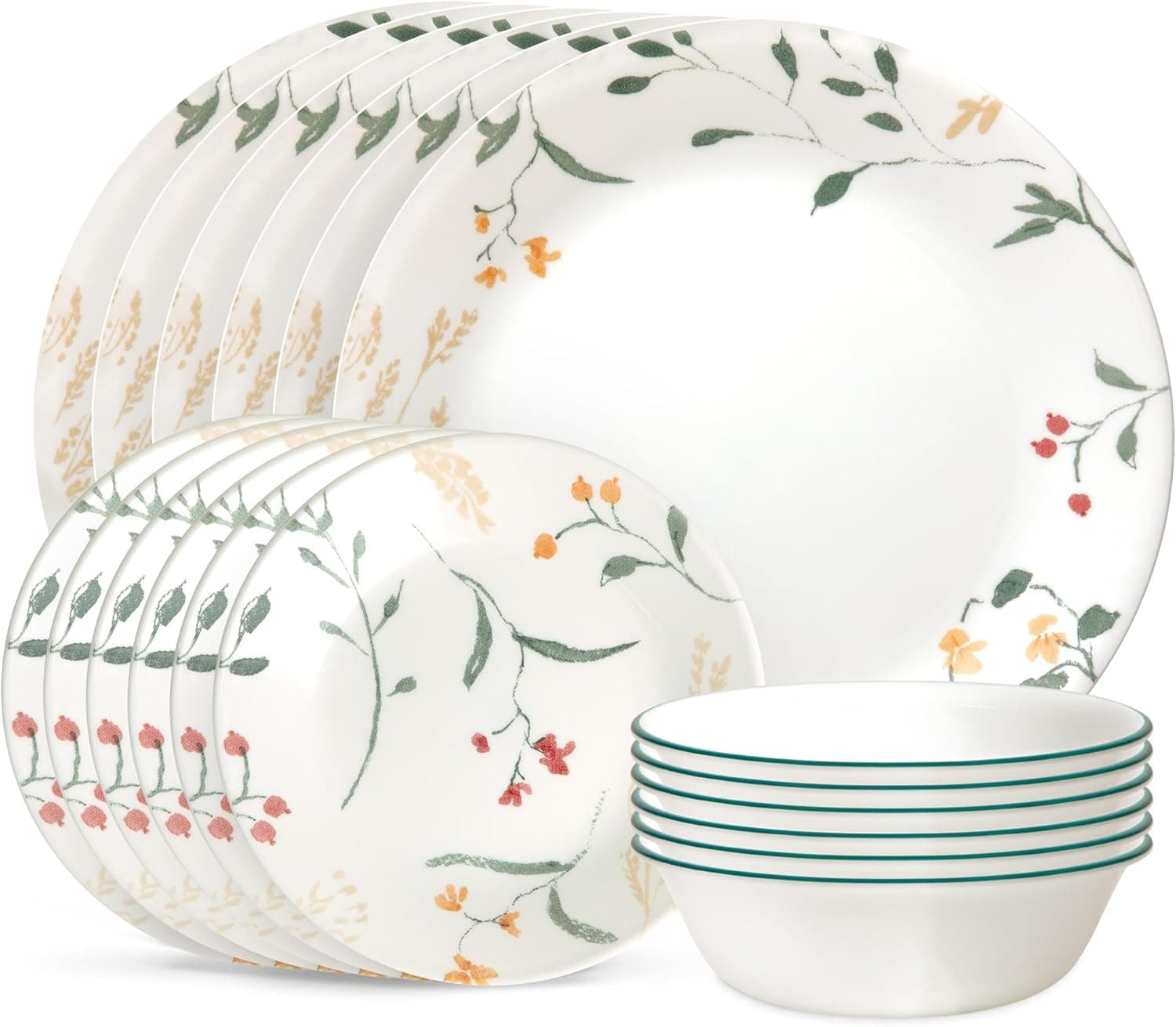 Corelle Vitrelle 18 Piece Glass Dinnerware Sets,