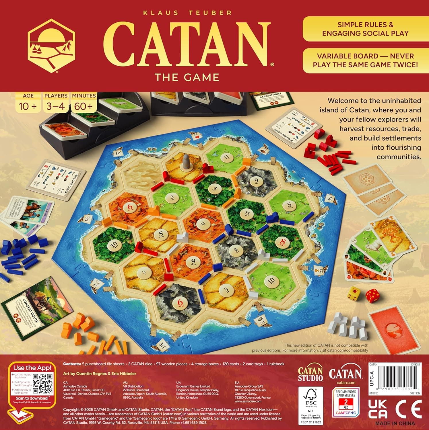 CATAN Board Game (6th Edition) Trade, Build & Settle 