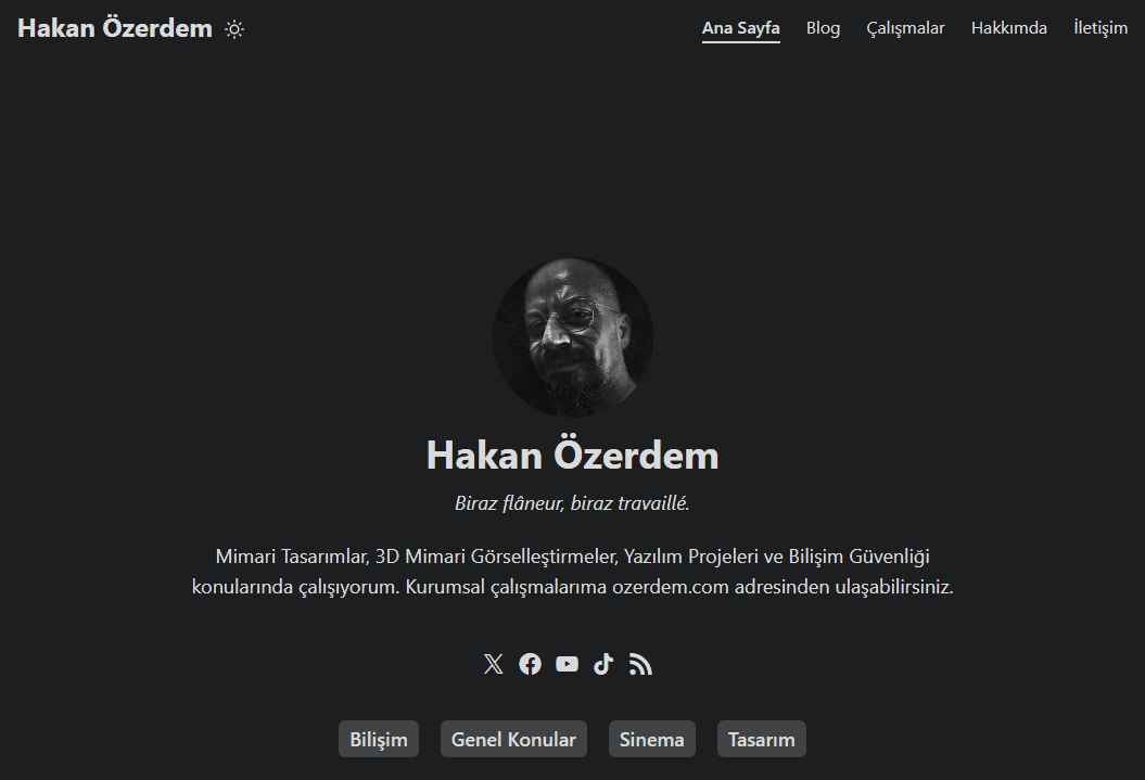 Hakan Özerdem Kişisel Web Sitesi