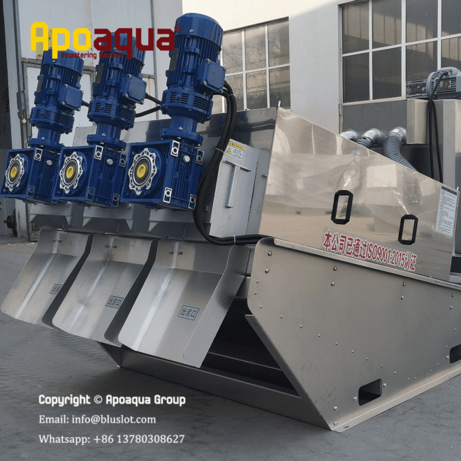 Multi Disc Screw Press for Municipal Wastewater Sludge Plants