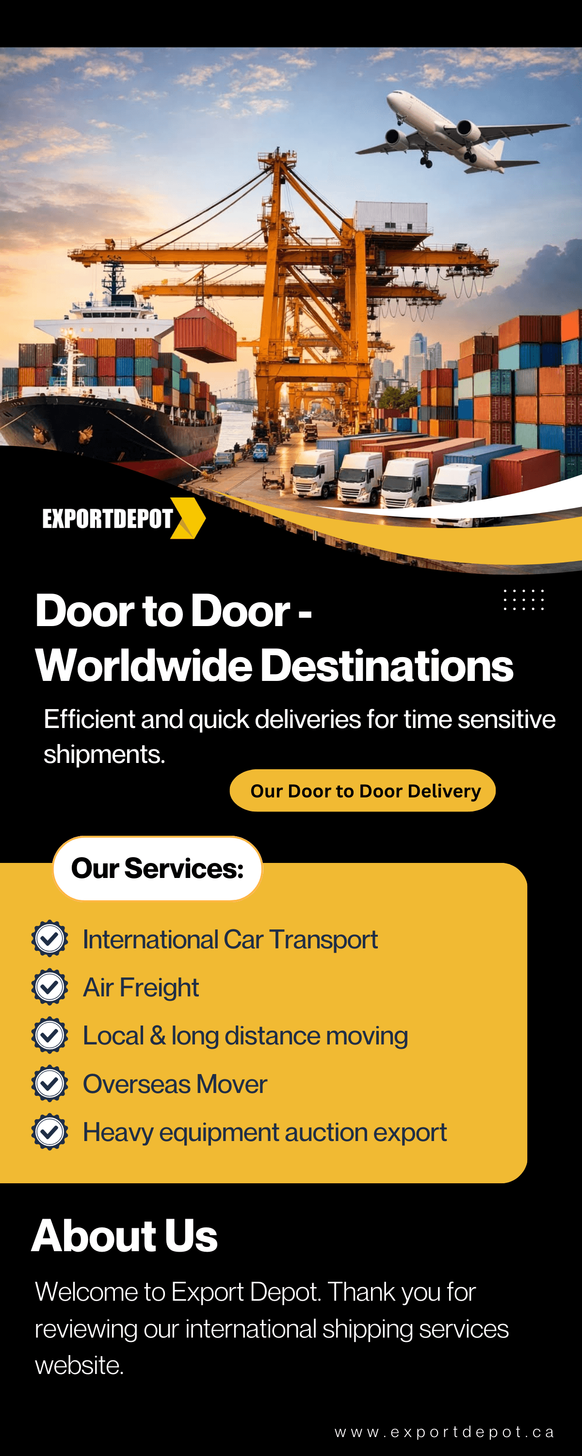 Fast and Reliable Delivery with Export Depot International
