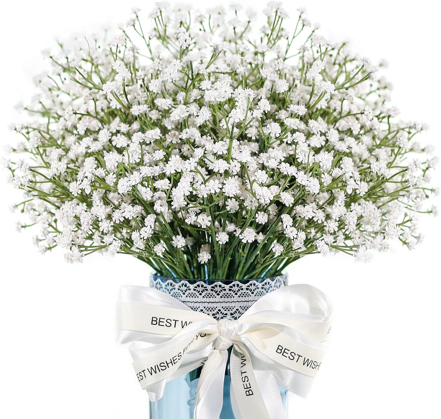 Der Rose 12Pcs Babys Breath Artificial Flowers White Fake 