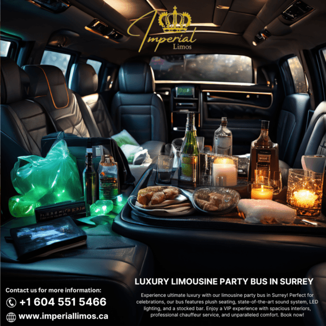Luxury with Imperial Limos' Party Bus in Surrey