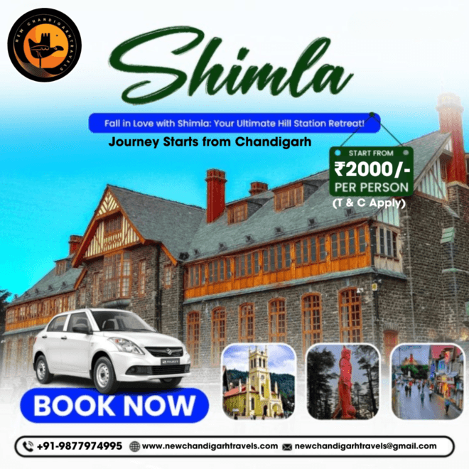 Chandigarh Airport to Shimla One-Way Tour Package: Starting from ₹2000.