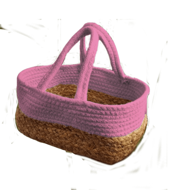 Embrace Sustainable Elegance with our Pink Jute Basket