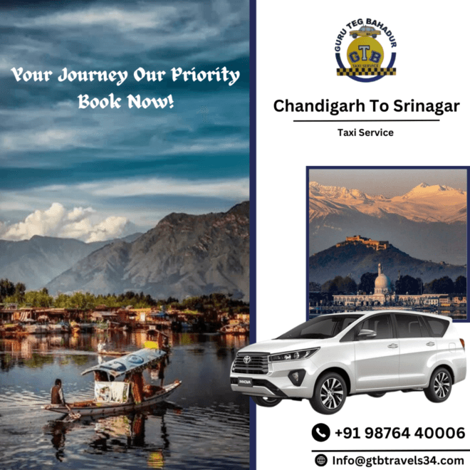 Cruise to Kashmir: Chandigarh to Srinagar Taxi Routes