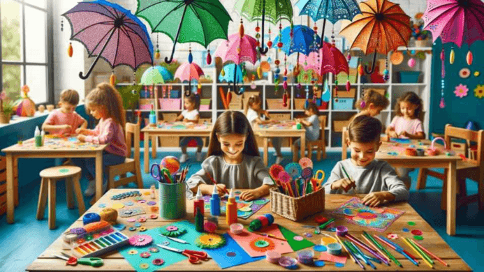 Umbrella Craft preschool Activities for Kids