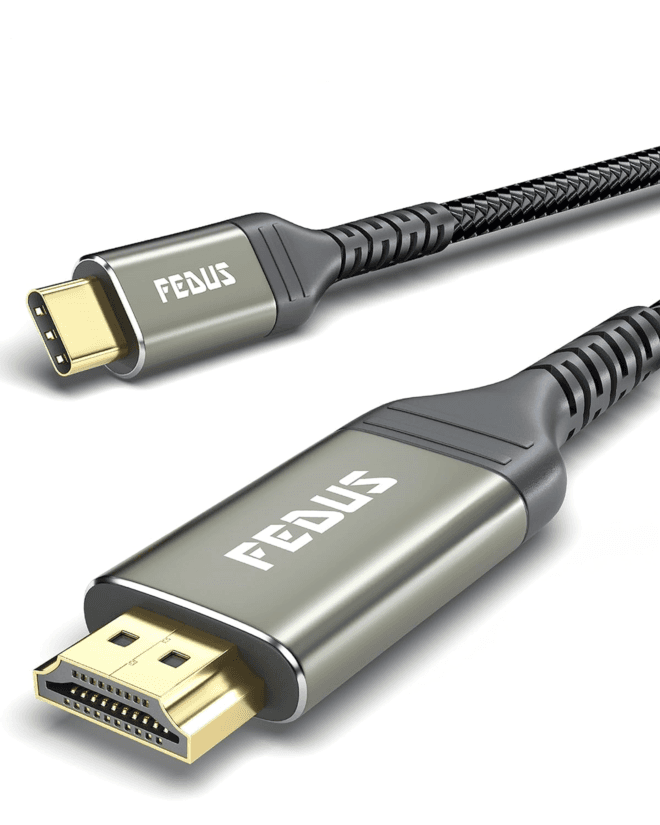 FEDUS USB C To HDMI Cable, 4K@60Hz Type-C To HDMI Adaptor For Home Office And MAC Thunderbolt 3/4 Co