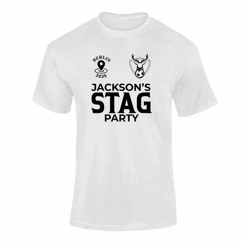 Personalised Jersey Design Stag T-Shirts with CustomPartyWear