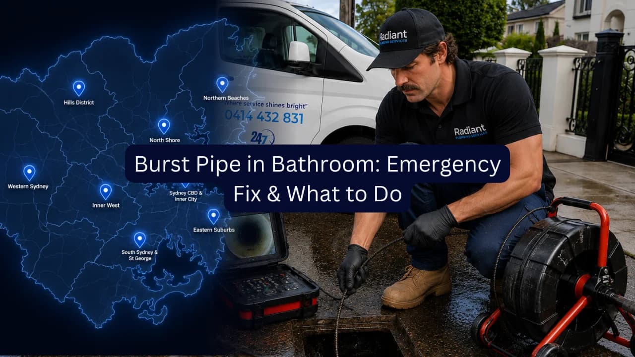 Burst pipe in bathroom